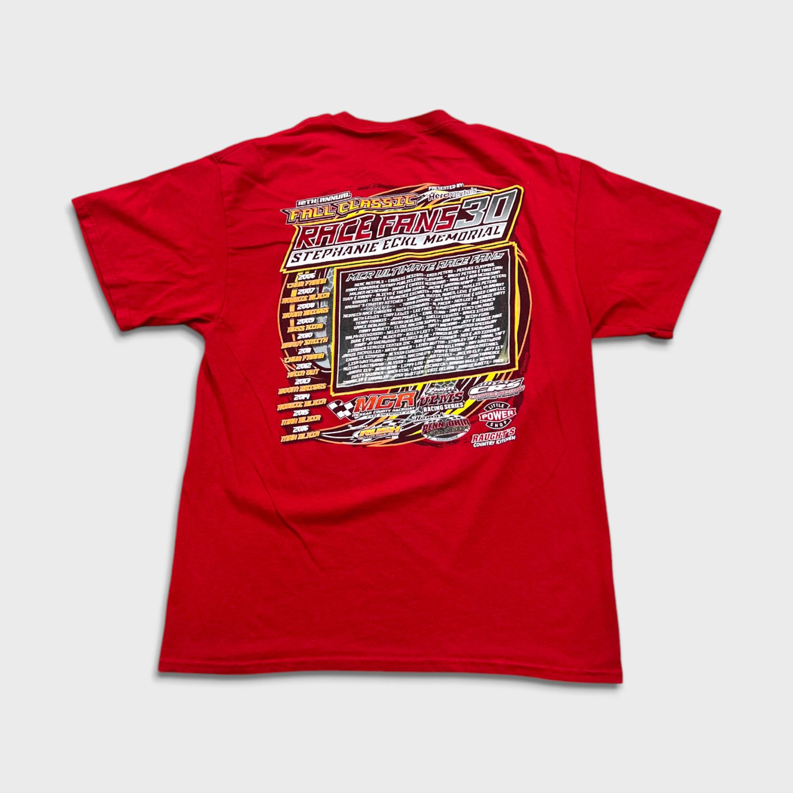 NASCAR × Vintage 2016 Fall NASCAR Racing T Shirt Double Sided Graphic Tee Size US L / EU 52-54 / 3 - 6 Thumbnail