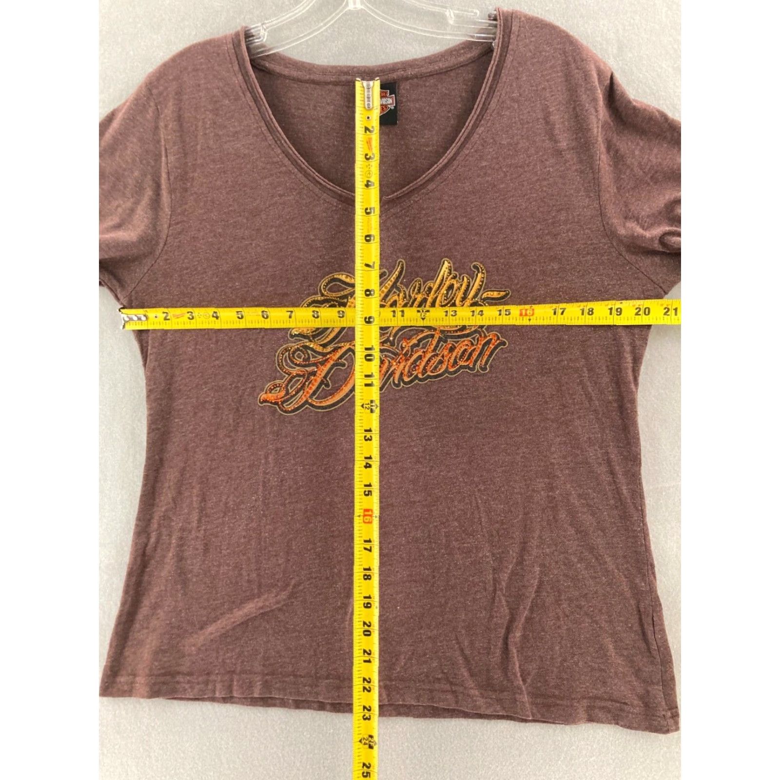 Harley Davidson VINTAGE Harley-Davidson Motorcycle T-Shirt Womens XL Brown Casual Short Sleeve 90s Honda Apparel Women Size XL / US 12-14 / IT 48-50 - 6 Thumbnail