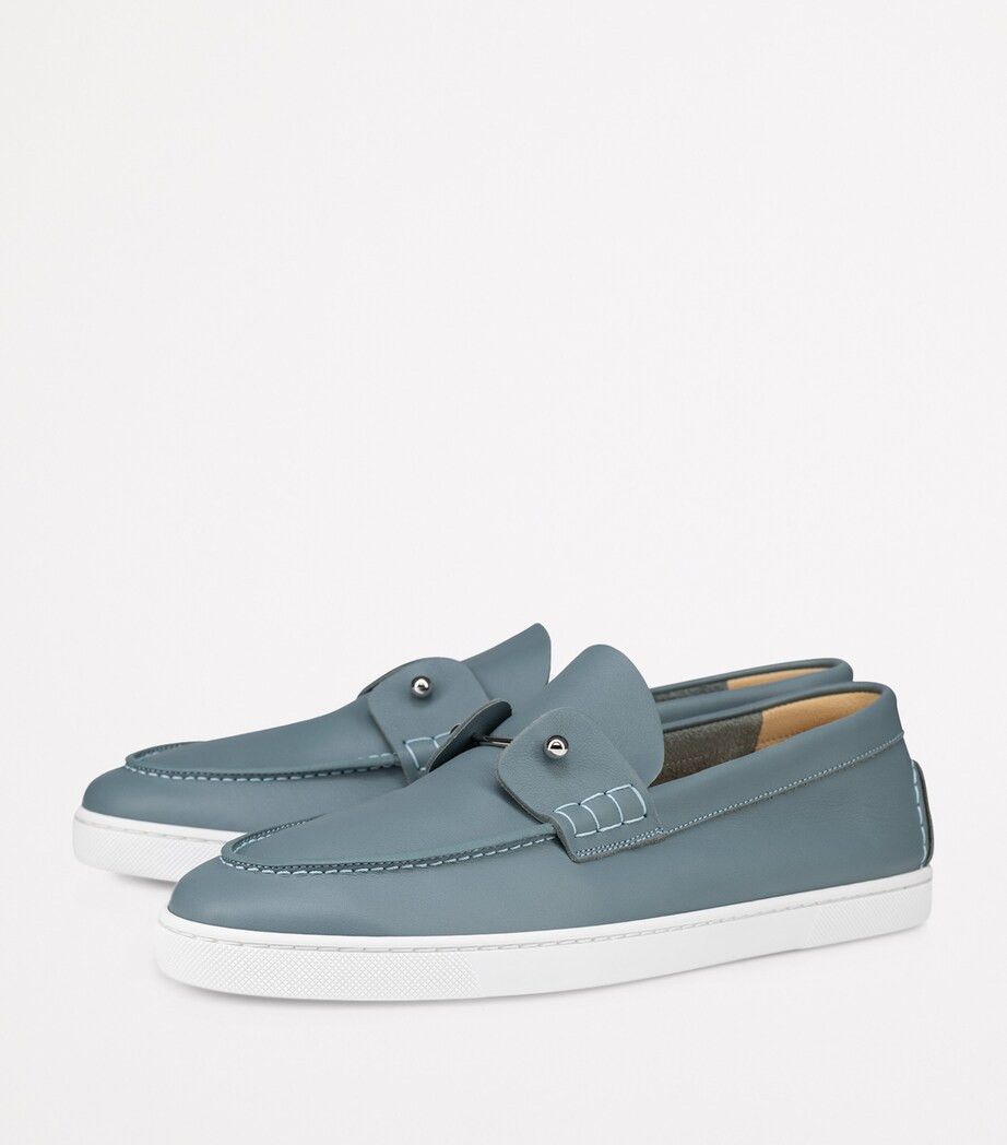 Christian Louboutin oc11z0126 Chameliboat Leather Loafer in Blue/White Size US 7 / EU 40 - 1 Thumbnail