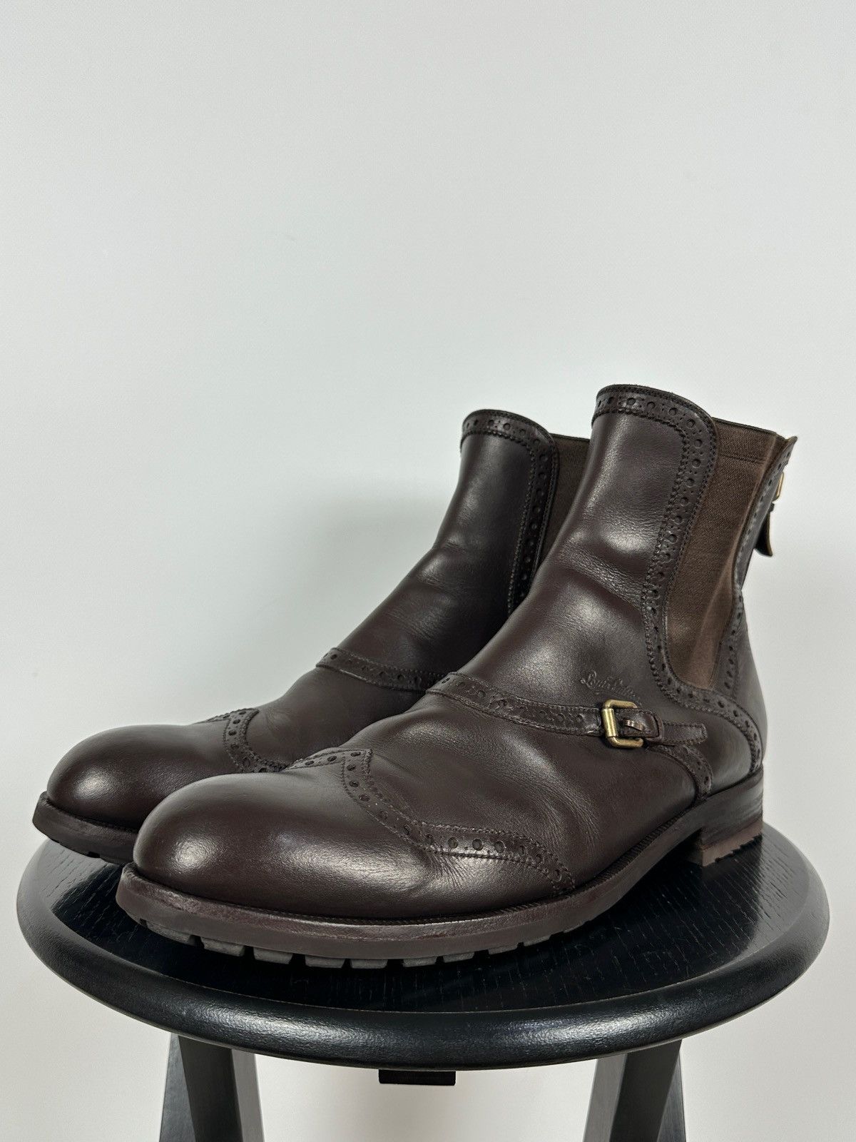 Louis Vuitton Louis Vuitton Brown Leather Chelsea Wingtip Brogue Boots Size US 12 / EU 45 - 9 Thumbnail