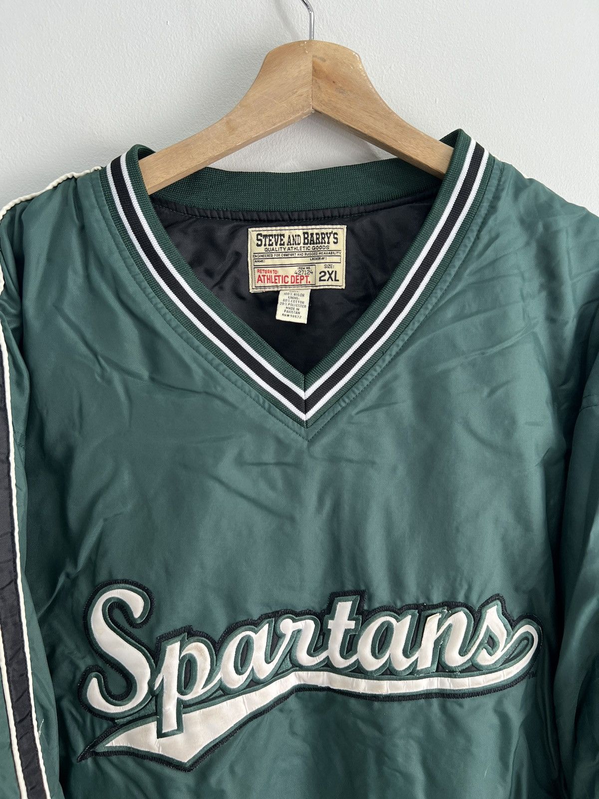 Vintage Vintage Spartans Pullover Jacket spellout xxl forest green Size US XXL / EU 58 / 5 - 4 Thumbnail