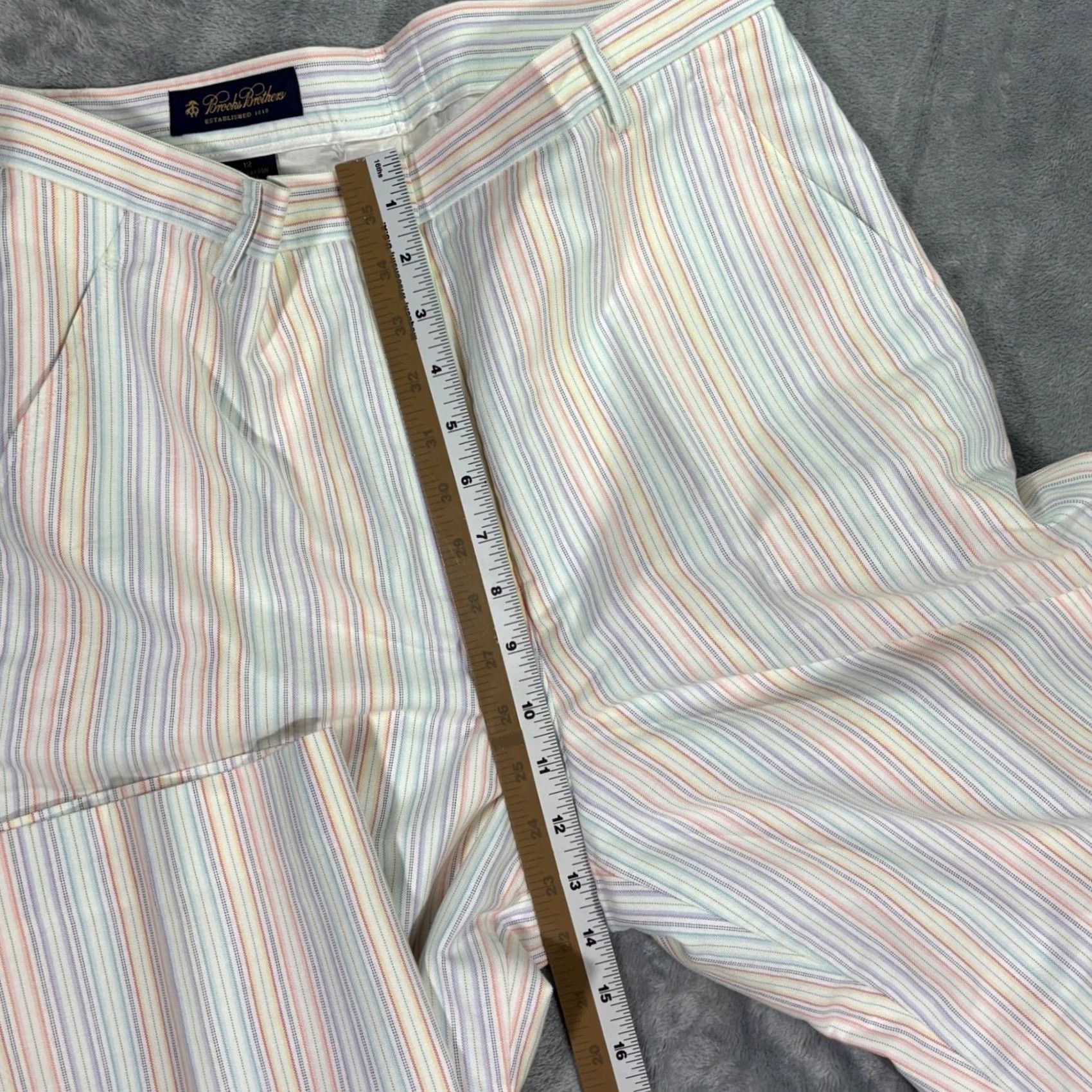 Brooks Brothers Brooks Brothers Women's Wide Leg Dress Pants Pastel Striped 12 Size 34" / US 12 / IT 48 - 6 Thumbnail