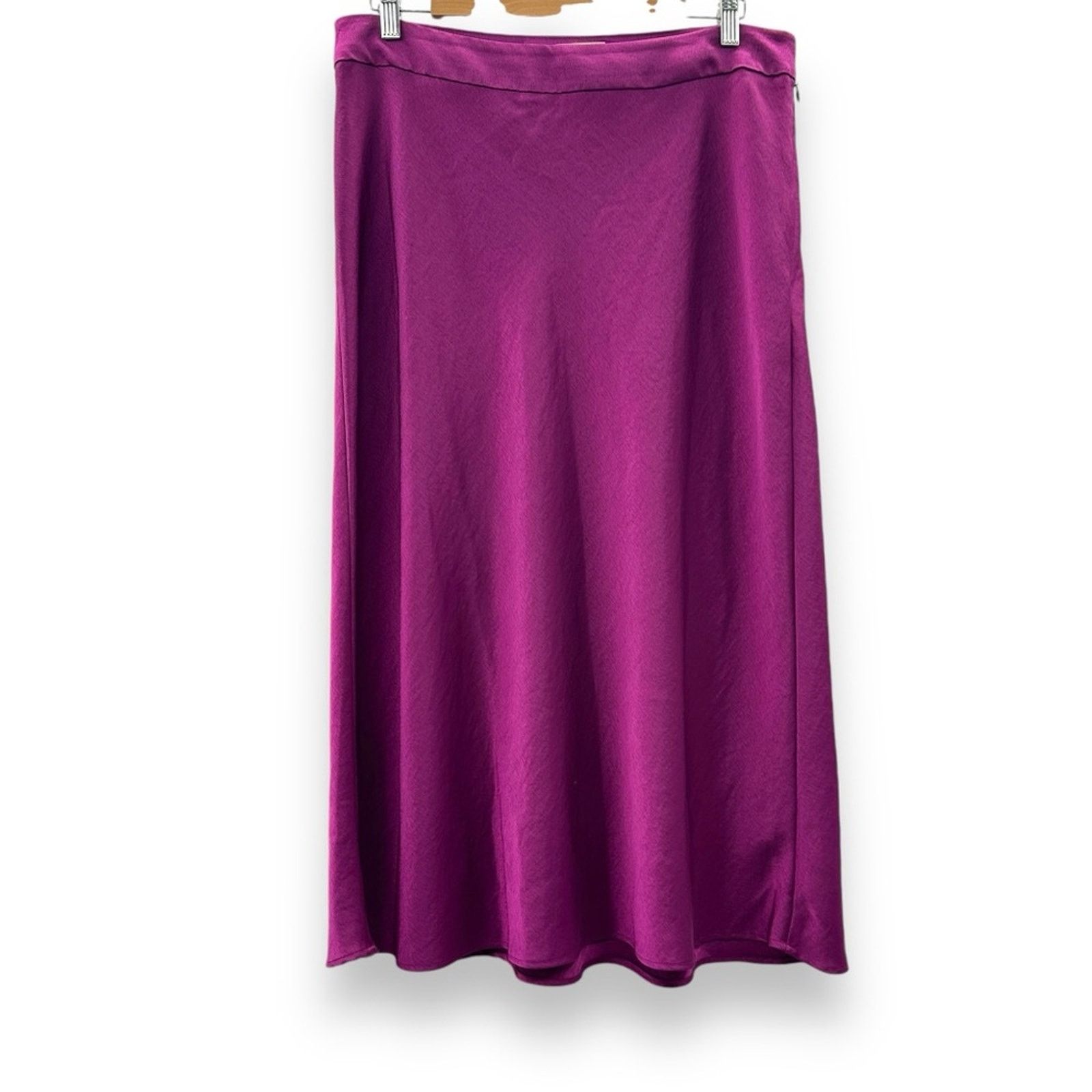 Sezane Sezane Sandy Purple Silky Side Zip Midi Skirt Sz 44 FR Size 32" / US 10 / IT 46 - 2 Thumbnail