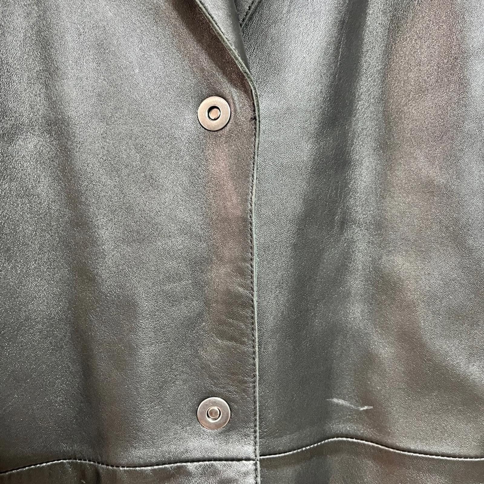 Designer Celestino Women’s Genuine Leather Trench Coat – Size L Size L / US 10 / IT 46 - 7 Thumbnail