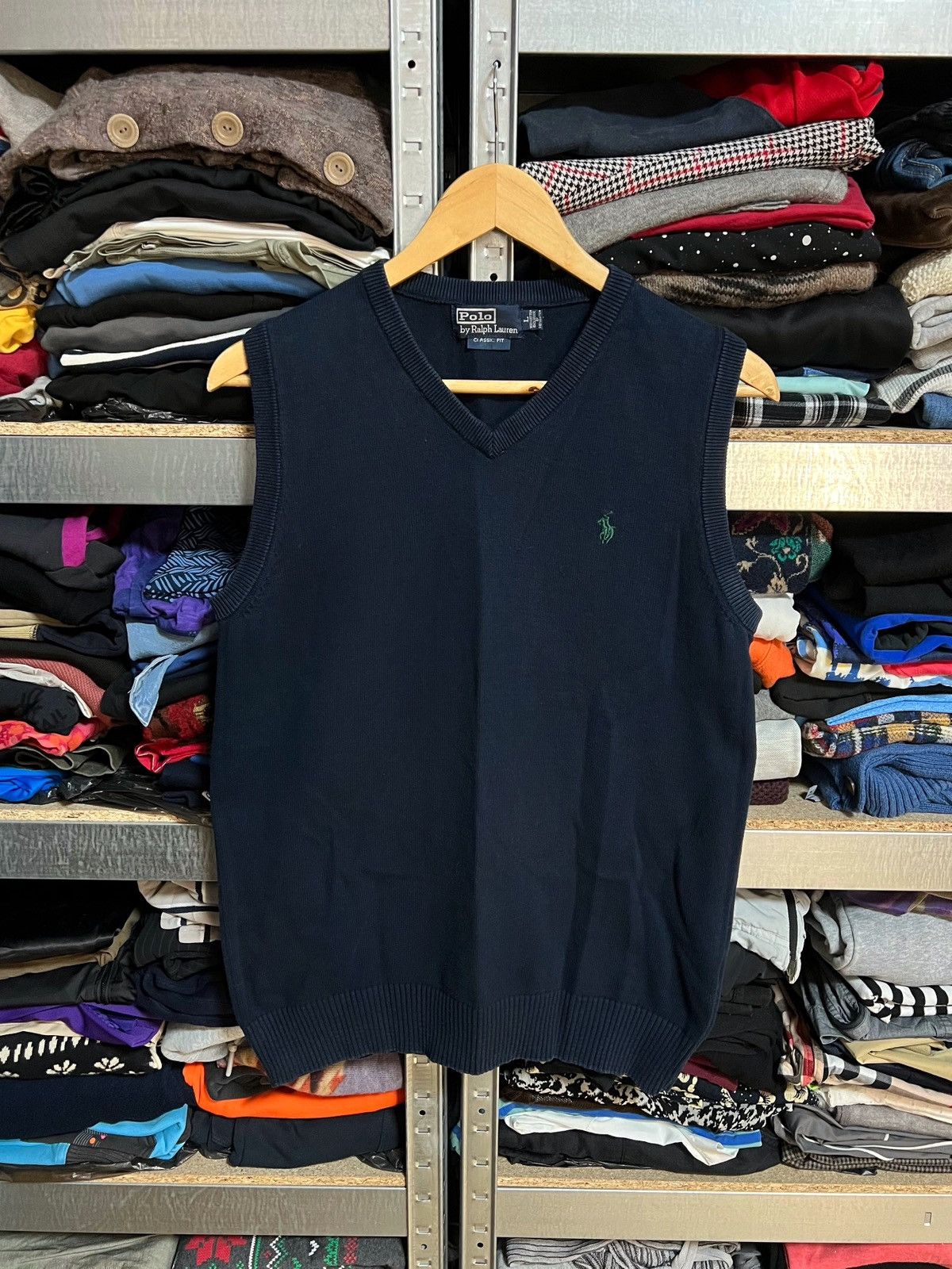 Polo Ralph Lauren Polo Ralph Lauren Men's Size L V-Neck Sweater Vest Pima Logo Size US L / EU 52-54 / 3 - 1 Thumbnail