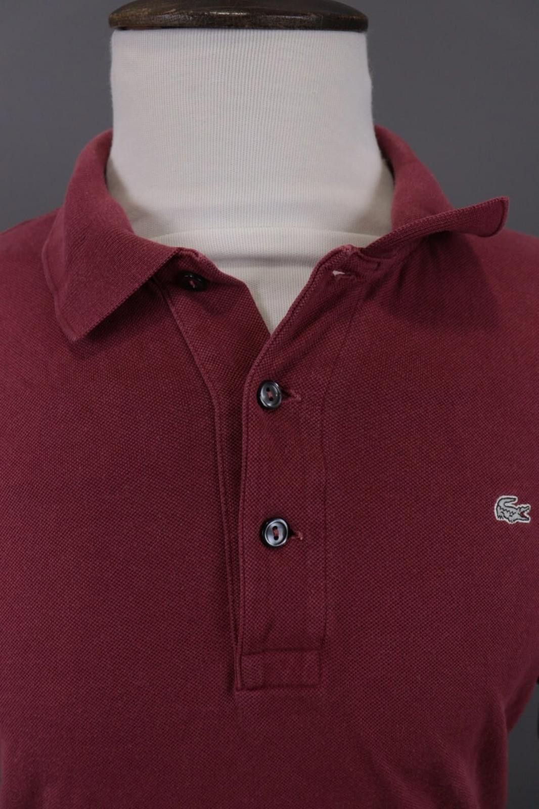 Lacoste Men Stretch Fit Burgundy Short Sleeve Polo Shirt Size 5 Size US M / EU 48-50 / 2 - 5 Thumbnail
