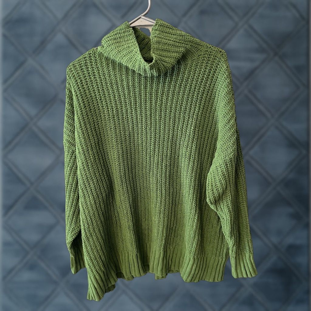 Vintage AERIE Pullover Sweater Womens Mock Neck Cable Green Size Small Size S / US 4 / IT 40 - 1 Thumbnail