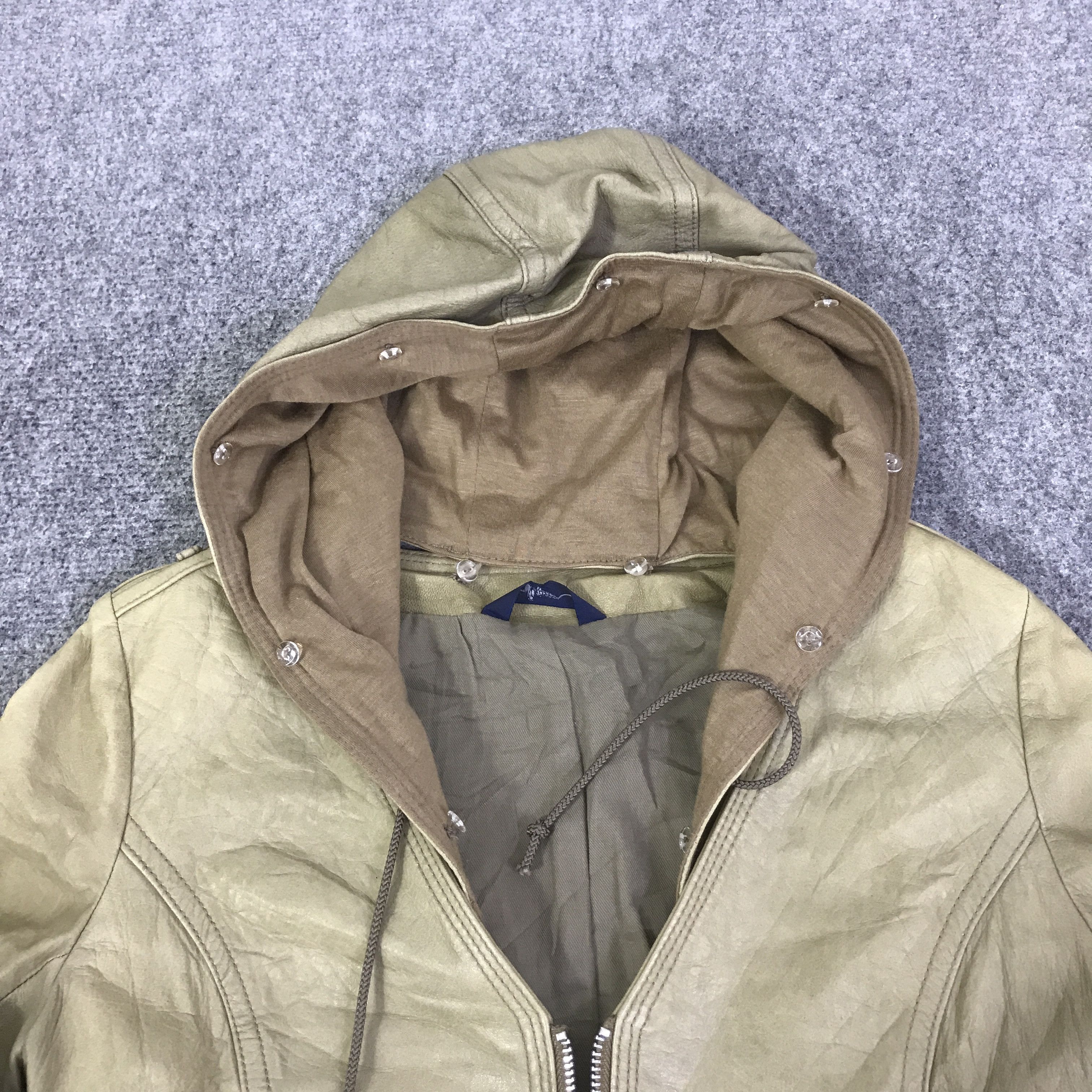 Japanese Brand SOFFITTO LEATHER HOODIE JACKET K110B8 Size US L / EU 52-54 / 3 - 8 Thumbnail