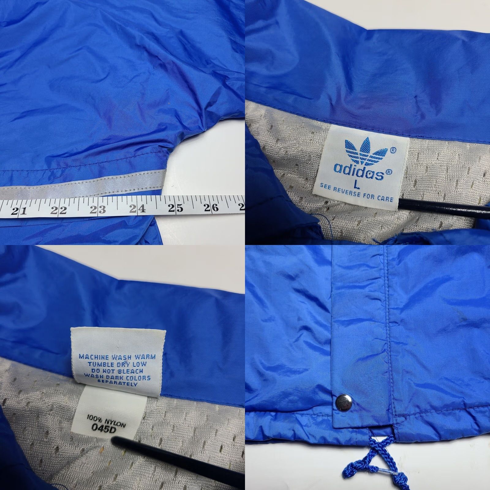 Adidas VINTAGE adidas Running Jacket Blue Reflective Nylon US Made Size Large Mens Size US L / EU 52-54 / 3 - 8 Thumbnail