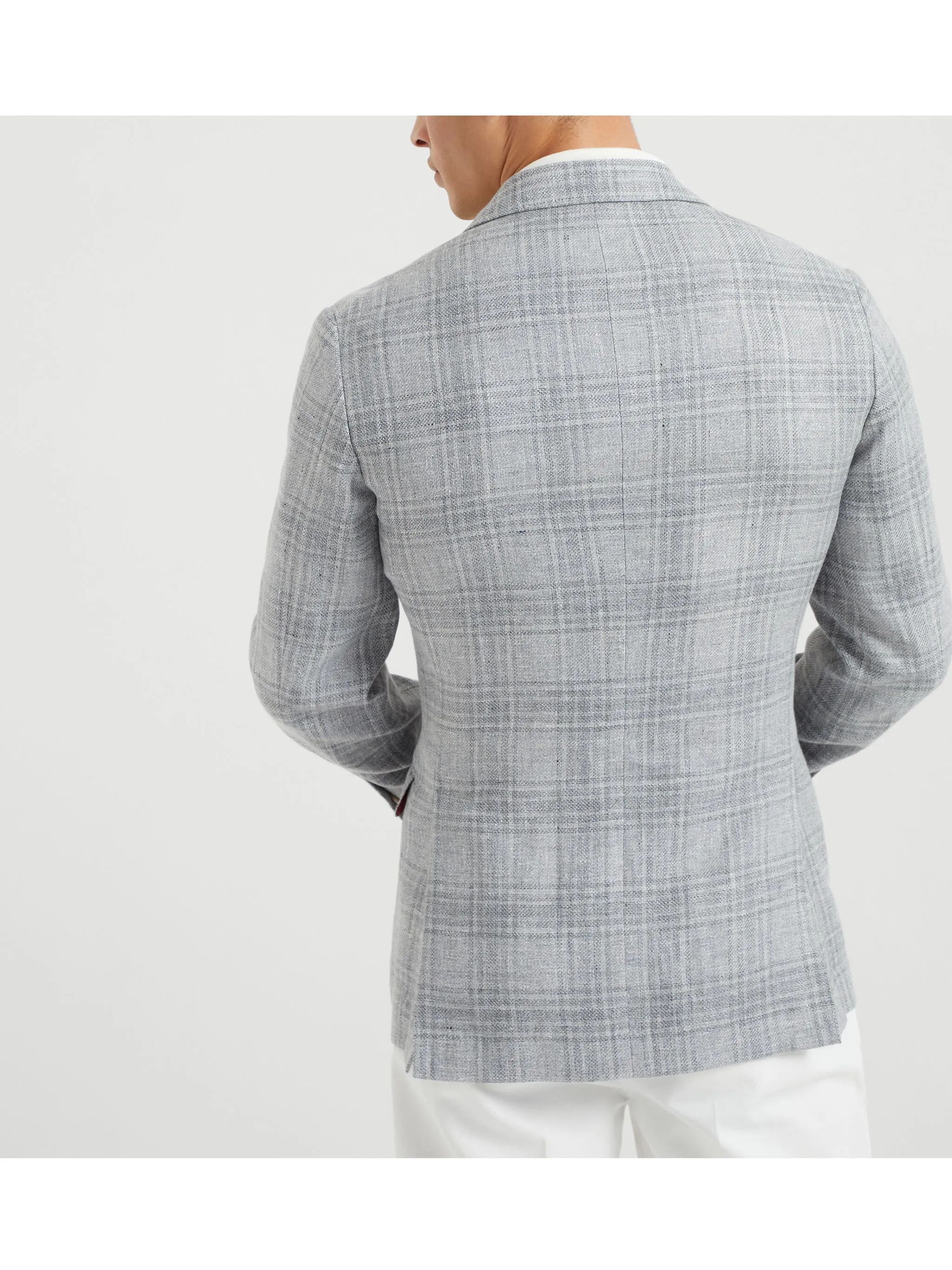 Brunello Cucinelli o1y0526 Double-breasted Blazer in Light Gray Size US L / EU 52-54 / 3 - 4 Thumbnail