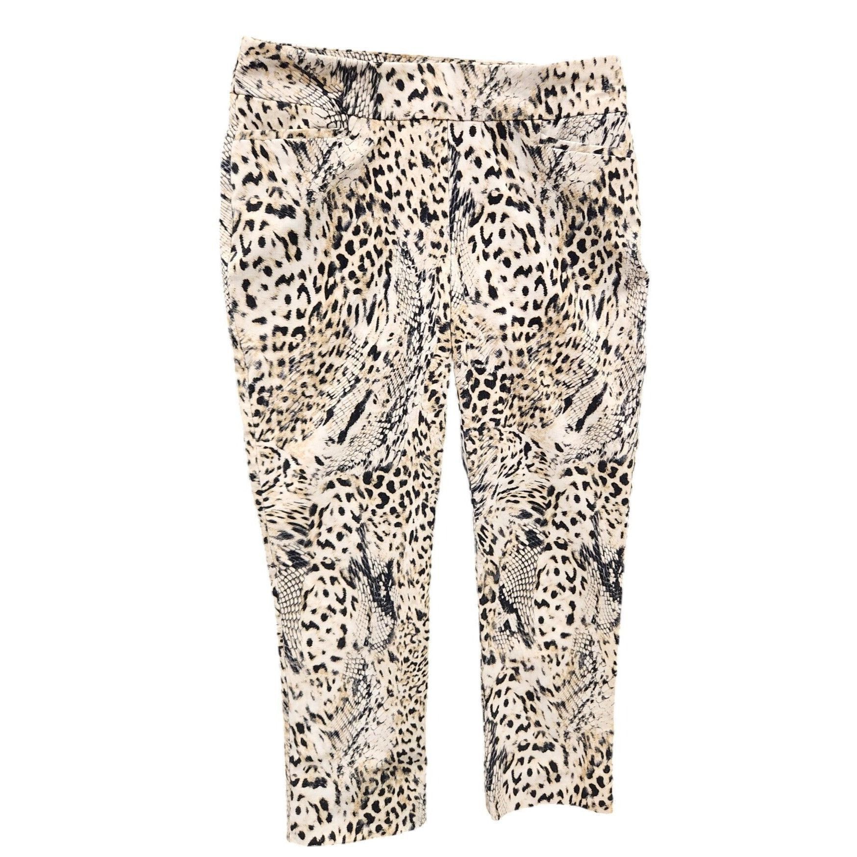 Chicos Chicos Womens Leopard Print Slim Pants Size 00 US 2 Rayon Bl Size 24" / US 00 / IT 34 - 10 Thumbnail