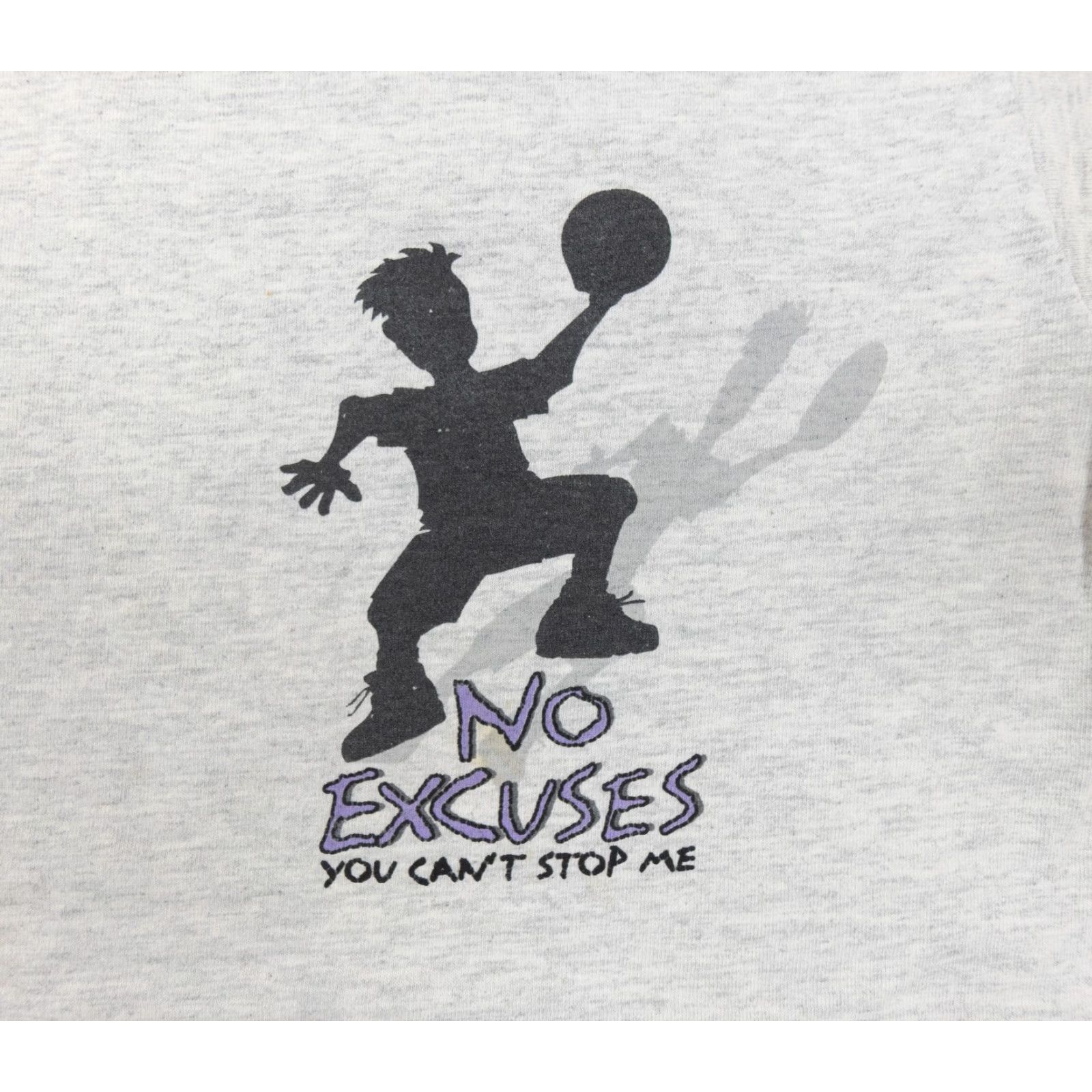 Vintage VINTAGE CYRK No Excuses Basketball Shirt Adult Medium Gray 90s Graphic Tee Mens Size US M / EU 48-50 / 2 - 2 Thumbnail