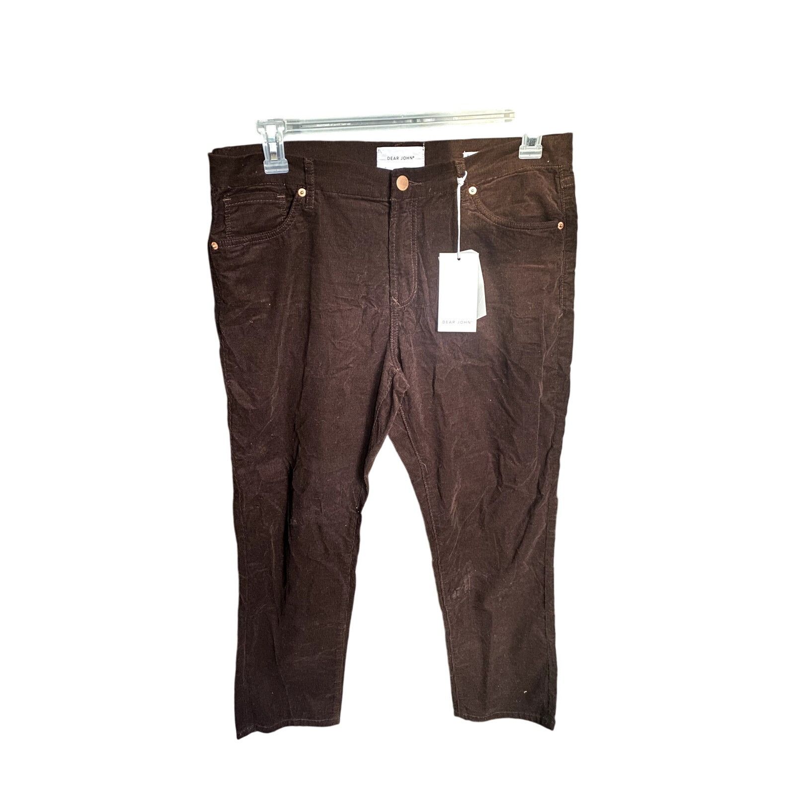 Other Dear John Blaire Straight Leg Ankle Brown Corduroy Pants 31 Size 31" - 2 Thumbnail