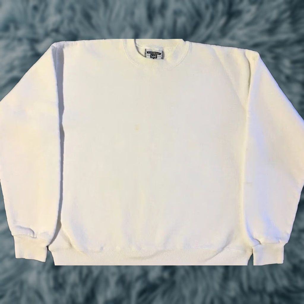 Lee VINTAGE LEE Boxy Sweatshirt 90s White XS Men Hoodie USA Military Biker Rock Surf Grunge PE Size US XS / EU 42 / 0 - 1 Thumbnail