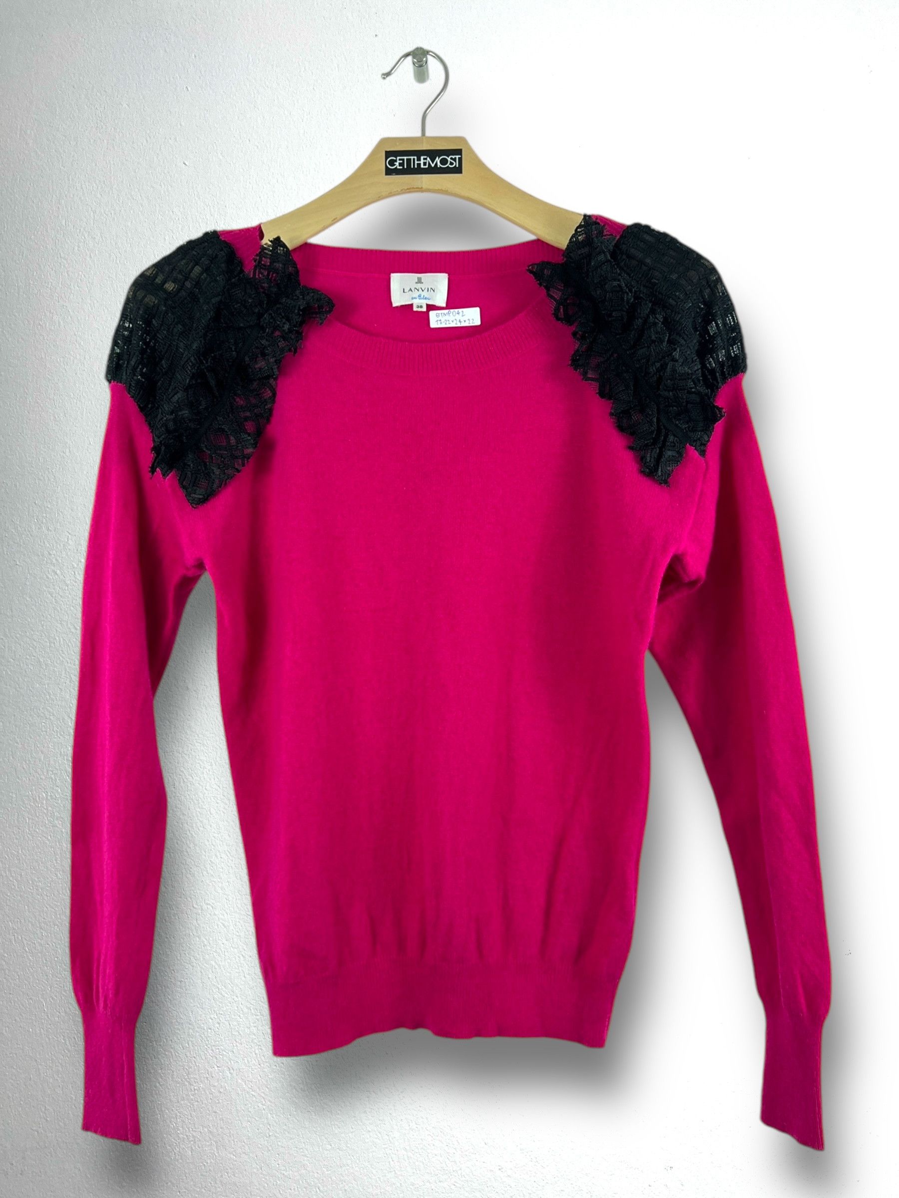 Lanvin Lanvin en Bleu Pink Sweatshirt (38) GTMP042 Size S / US 4 / IT 40 - 1 Thumbnail