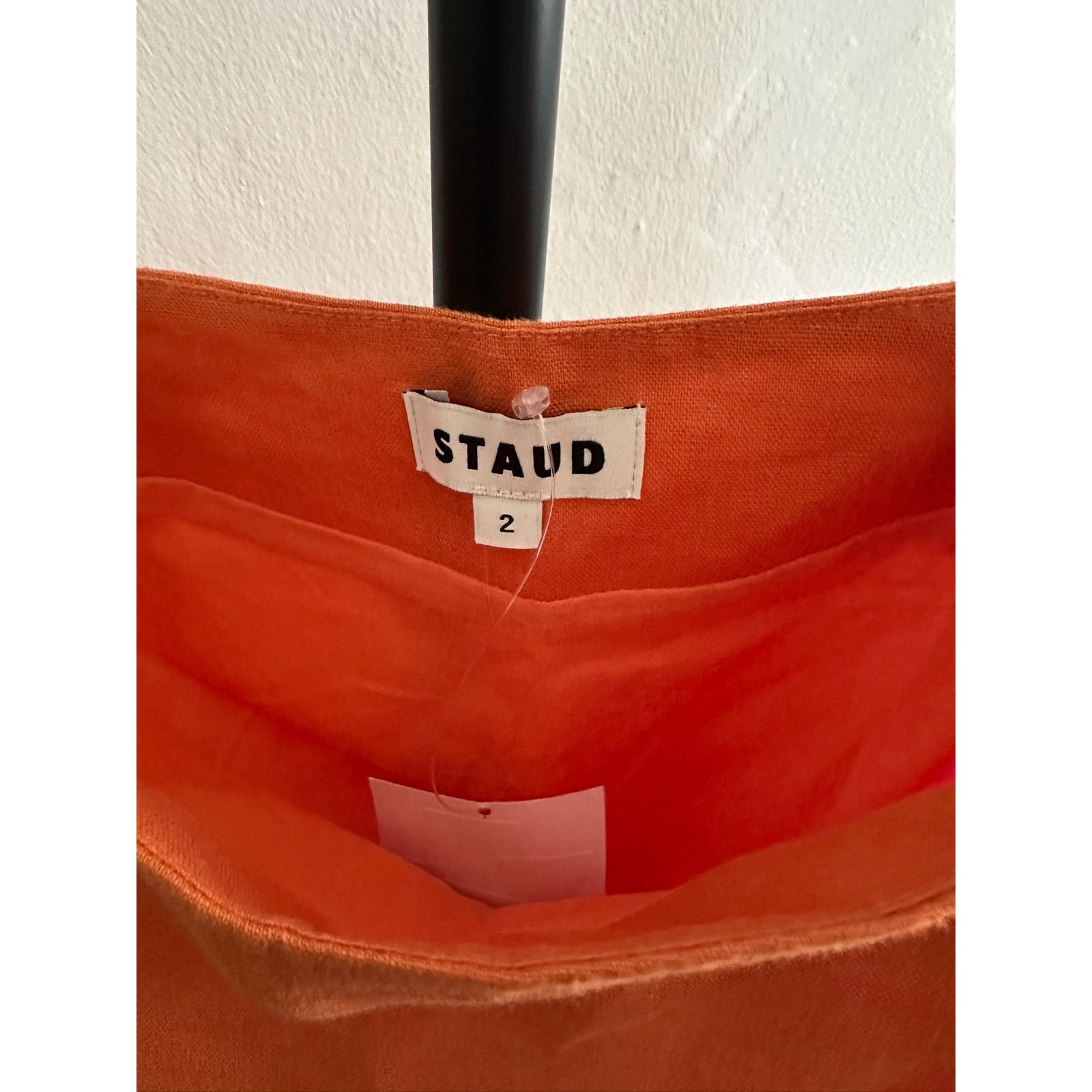 Staud STAUD Margaux Linen Mini Skirt in Apricot 2 Size 26" / US 2 / IT 38 - 3 Thumbnail