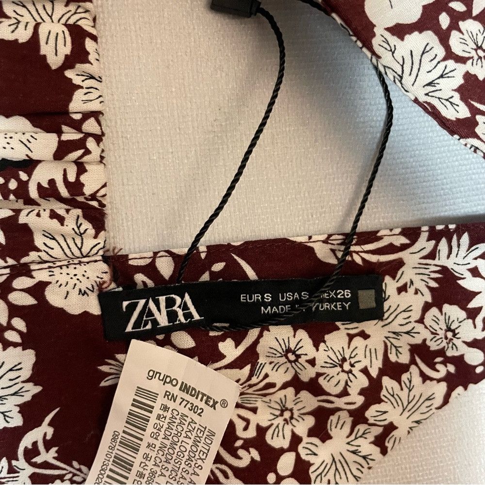 Zara New Zara Floral Cotton Cropped Buckle Top Size S Size S / US 4 / IT 40 - 7 Thumbnail