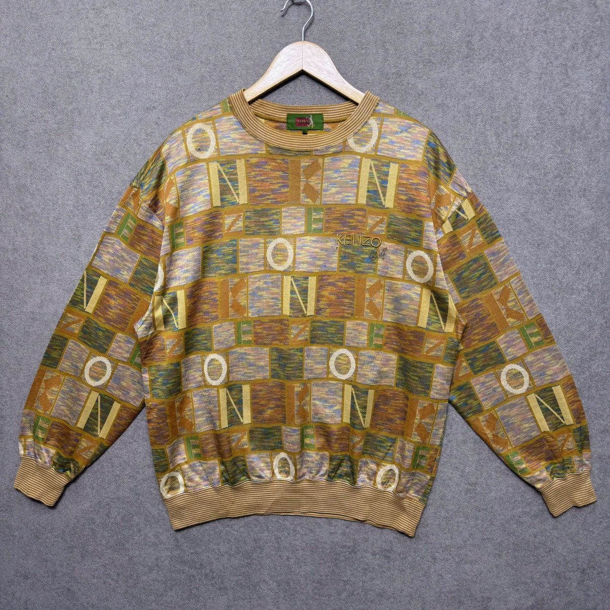 Kenzo Rare Kenzo Paris Embroidered Logo Total Pattern Sweatshirt Size US XL / EU 56 / 4 - 1 Thumbnail