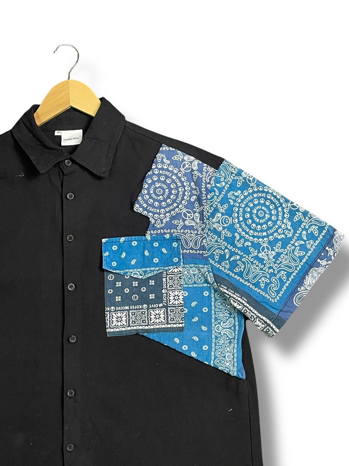 Designer × Japanese Brand Change Well Patchwork Design Button Ups Shirt (38) Size US M / EU 48-50 / 2 - 3 Thumbnail