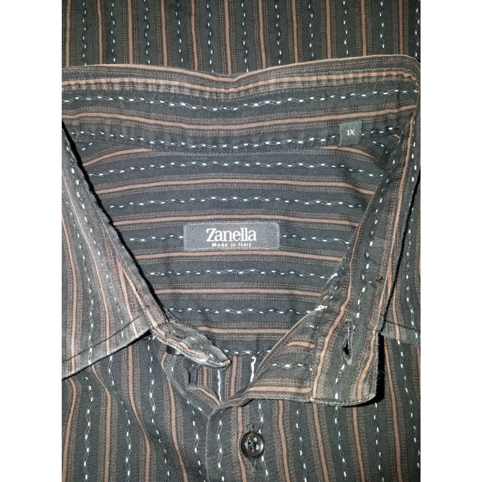 Zanella Zanella Shirt Mens XL Button-Down Dark Made In Italy Black Button-Up Long Sleeve XL Mens Size US XL / EU 56 / 4 - 6 Thumbnail