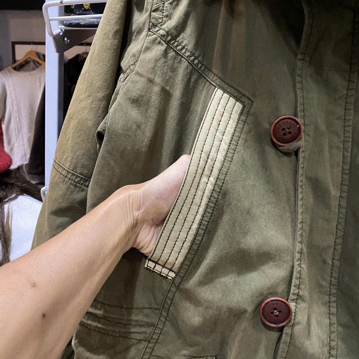 BUCKAROO Buckaroo olive green parka jacket with a faux-fur trim hood Size US M / EU 48-50 / 2 - 11 Thumbnail