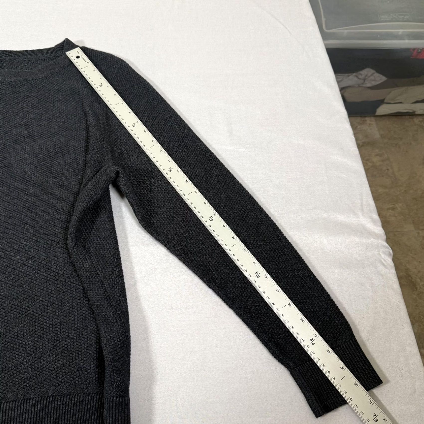 Lululemon Lululemon Mens XL Gray Waffle Knit Crewneck Pullover Sweater Size US XL / EU 56 / 4 - 5 Thumbnail