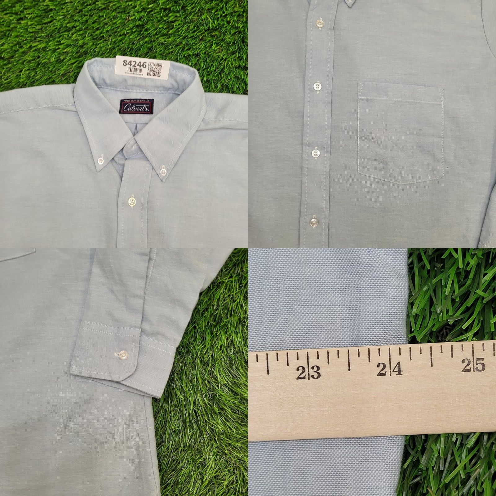 Vintage VINTAGE 90s Preppy MOD Button-Up Shirt M/L Baggy Long-Tails 24x30 Blue Shirt Mens Size US M / EU 48-50 / 2 - 8 Thumbnail