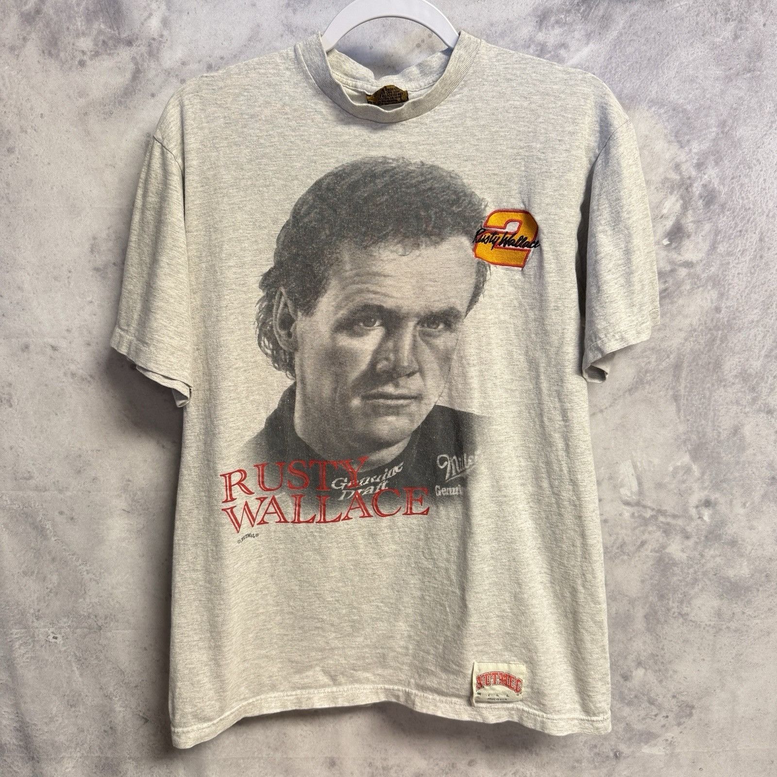 Nutmeg Vintage 90s Rusty Wallace Nutmeg Racing T Shirt Mens Medium Size US M / EU 48-50 / 2 - 1 Thumbnail