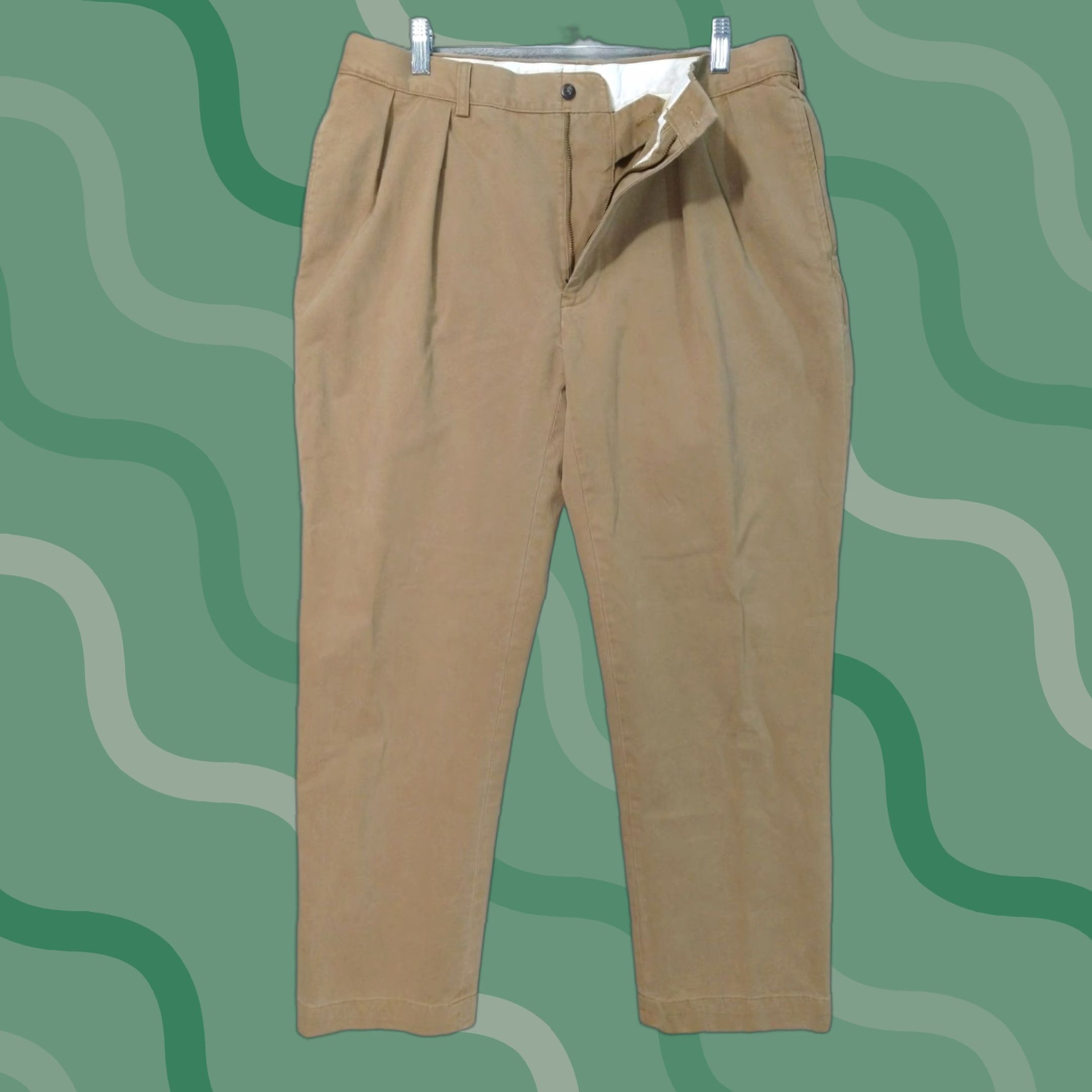 Polo Ralph Lauren Polo Ralph Lauren Pants Chino Classic Mens 36 Beige Mid Rise Pleated Straight 32in Inseam 36 waist Size US M / EU 48-50 / 2 - 1 Thumbnail