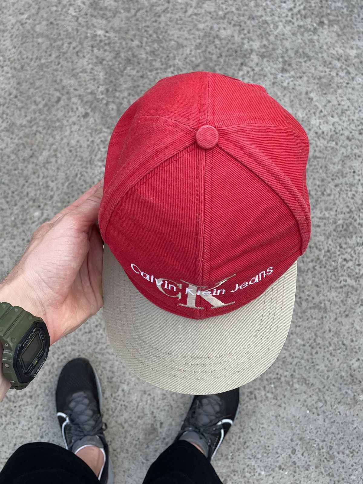 Calvin Klein × Vintage Vintage Calvin Klein Embroidered USA Hat Cap Y2K Size ONE SIZE - 5 Thumbnail