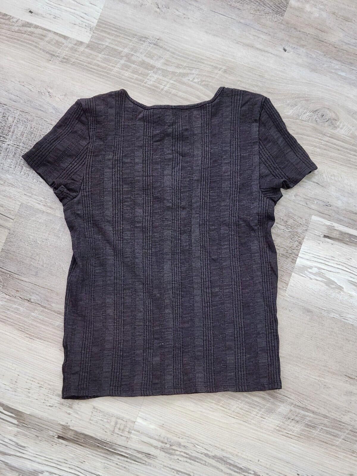 Designer American Eagle Crop Sweater Top Medium Short Sleeve Button Size M / US 6-8 / IT 42-44 - 2 Thumbnail