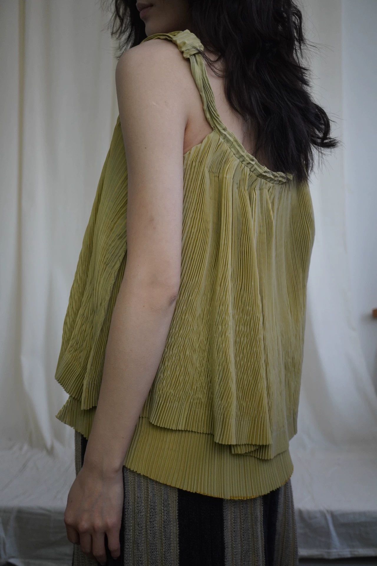 Issey Miyake Issey Miyake 2000s Yellow-Green Double Layer Cami Top Size ONE SIZE - 3 Thumbnail