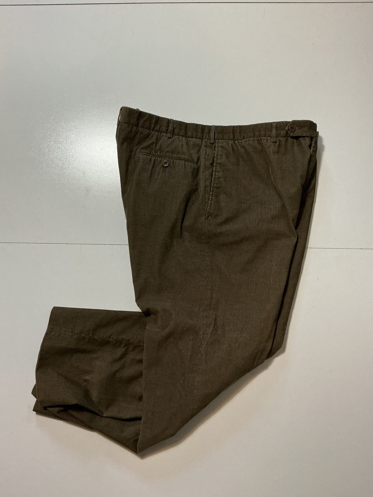 Ermenegildo Zegna Ermenegildo Zegna Brown Corduroy Classic Flat Front Pants Size US 40 / EU 56 - 2 Thumbnail