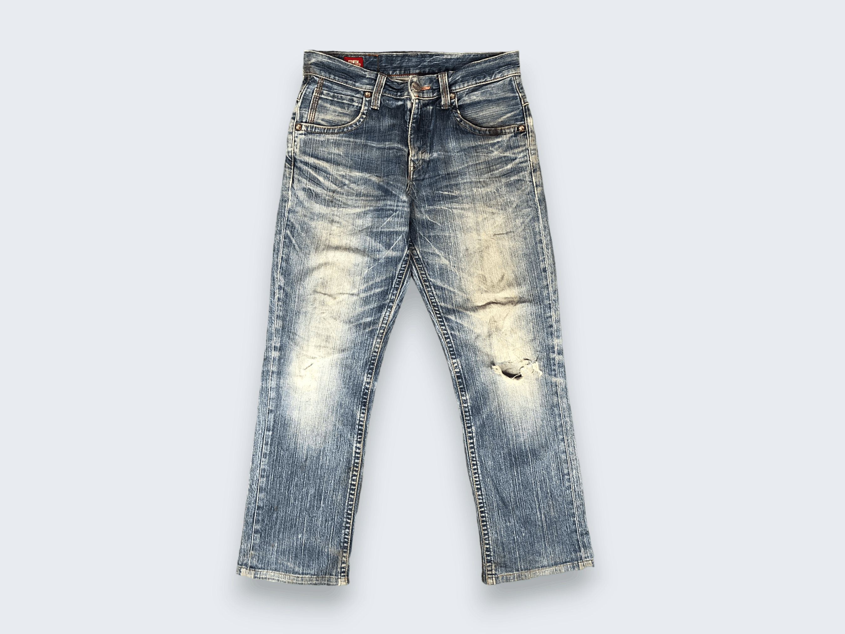 Edwin × Vintage Vintage Edwin Blue Trip Jeans Dirty L1176 Size US 31 - 1 Thumbnail