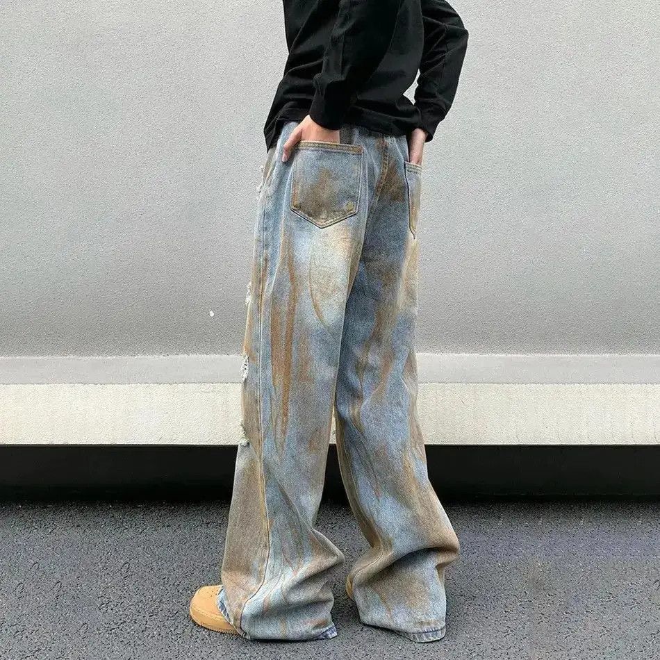 Japanese Brand Vintage Hip Hop Ripped Jeans Men Distressed Print Denim Pant Size US 30 / EU 46 - 5 Thumbnail