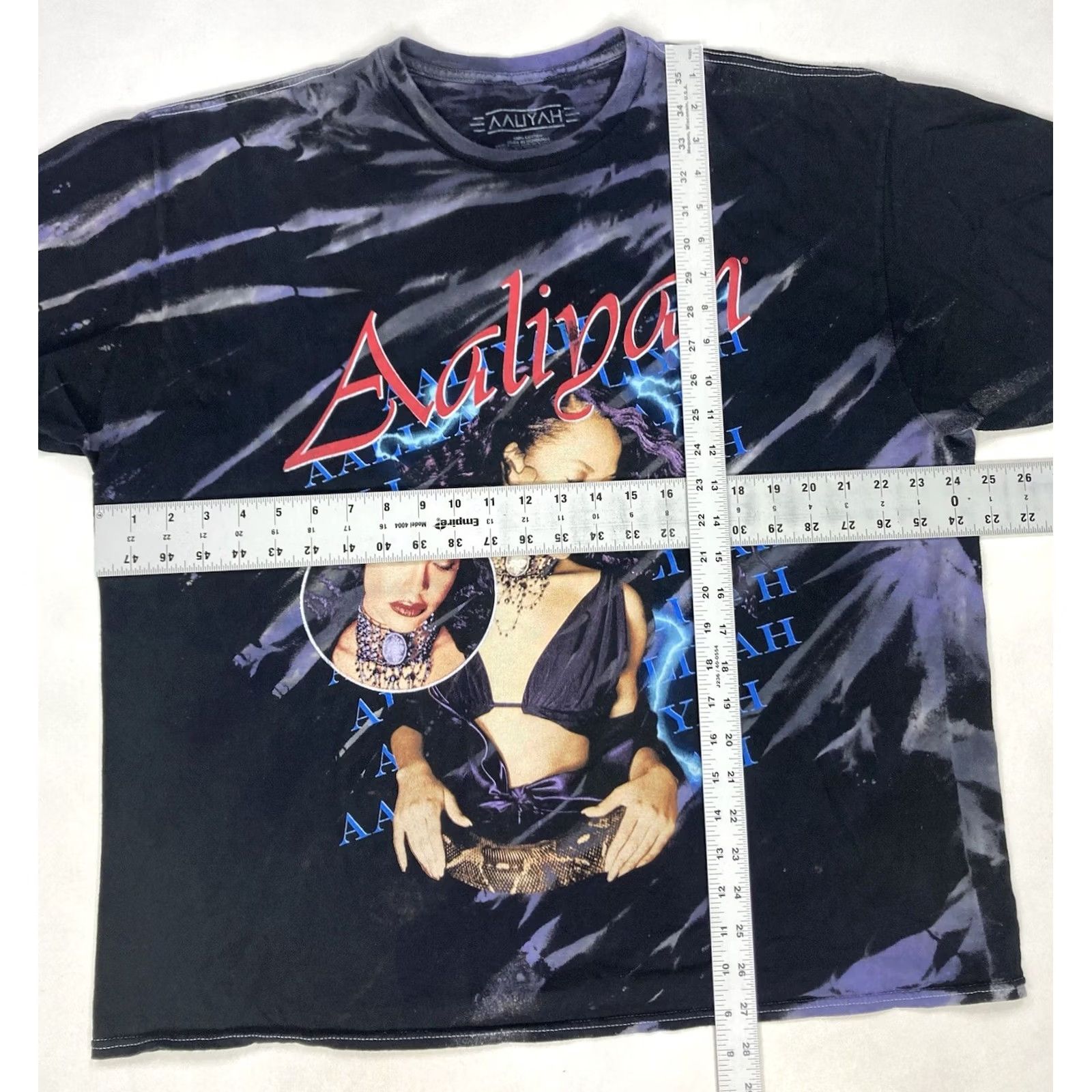 Vintage Aaliyah Graphic T-shirt Men XL Black Tie Dye Short Sleeve Music Shirt Size US XL / EU 56 / 4 - 5 Thumbnail