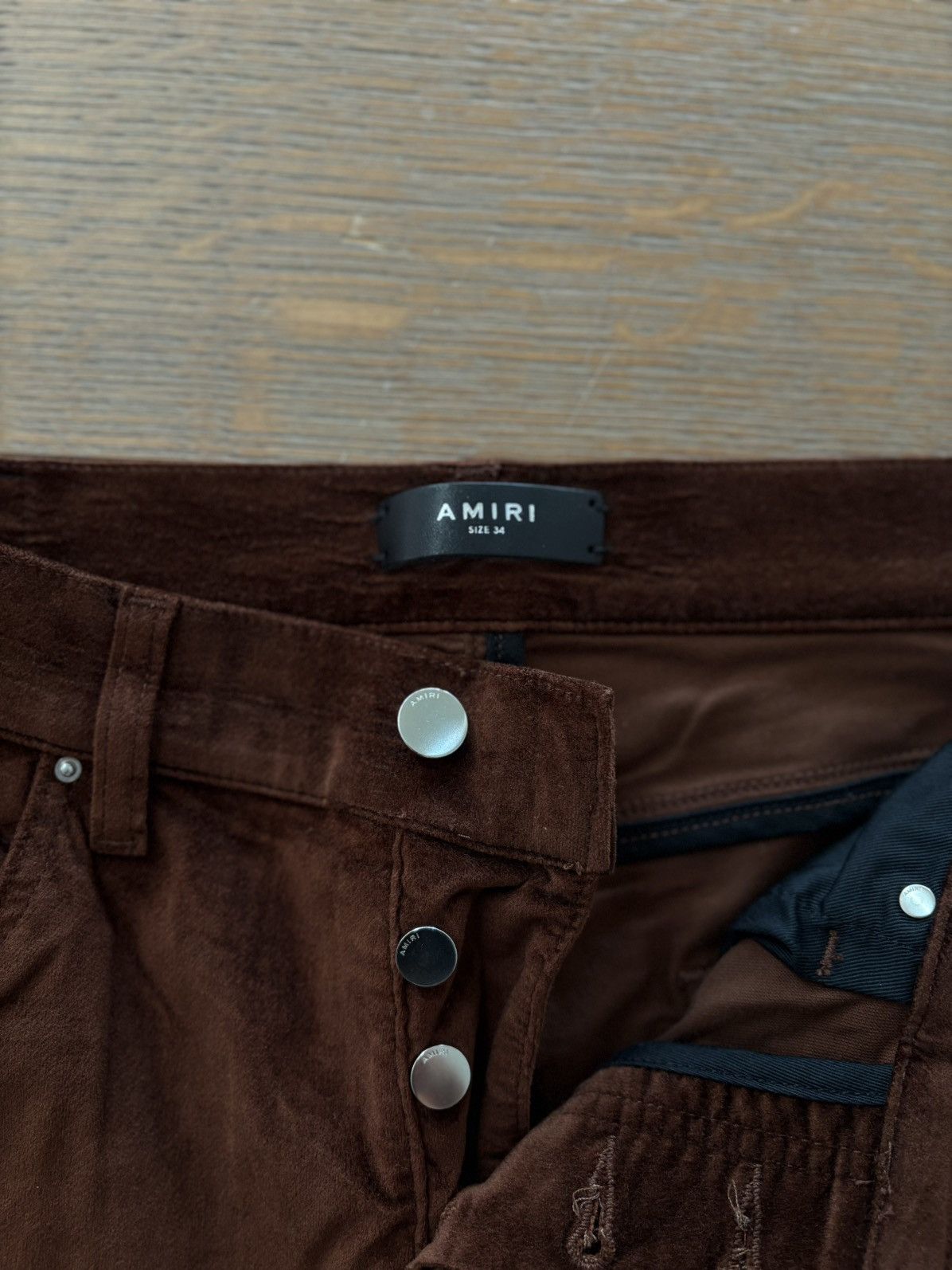Amiri Amiri Burgundy Velour Stack Pants Size US 32 / EU 48 - 4 Thumbnail