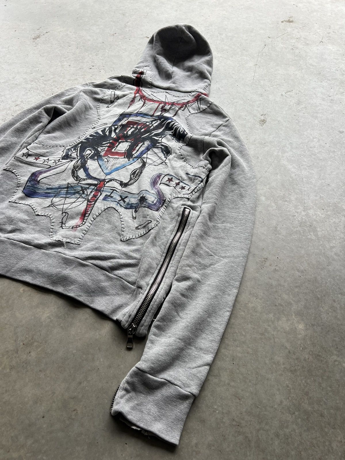 Balmain Balmain SS11 Graffiti Patchwork Tiger Hoodie
