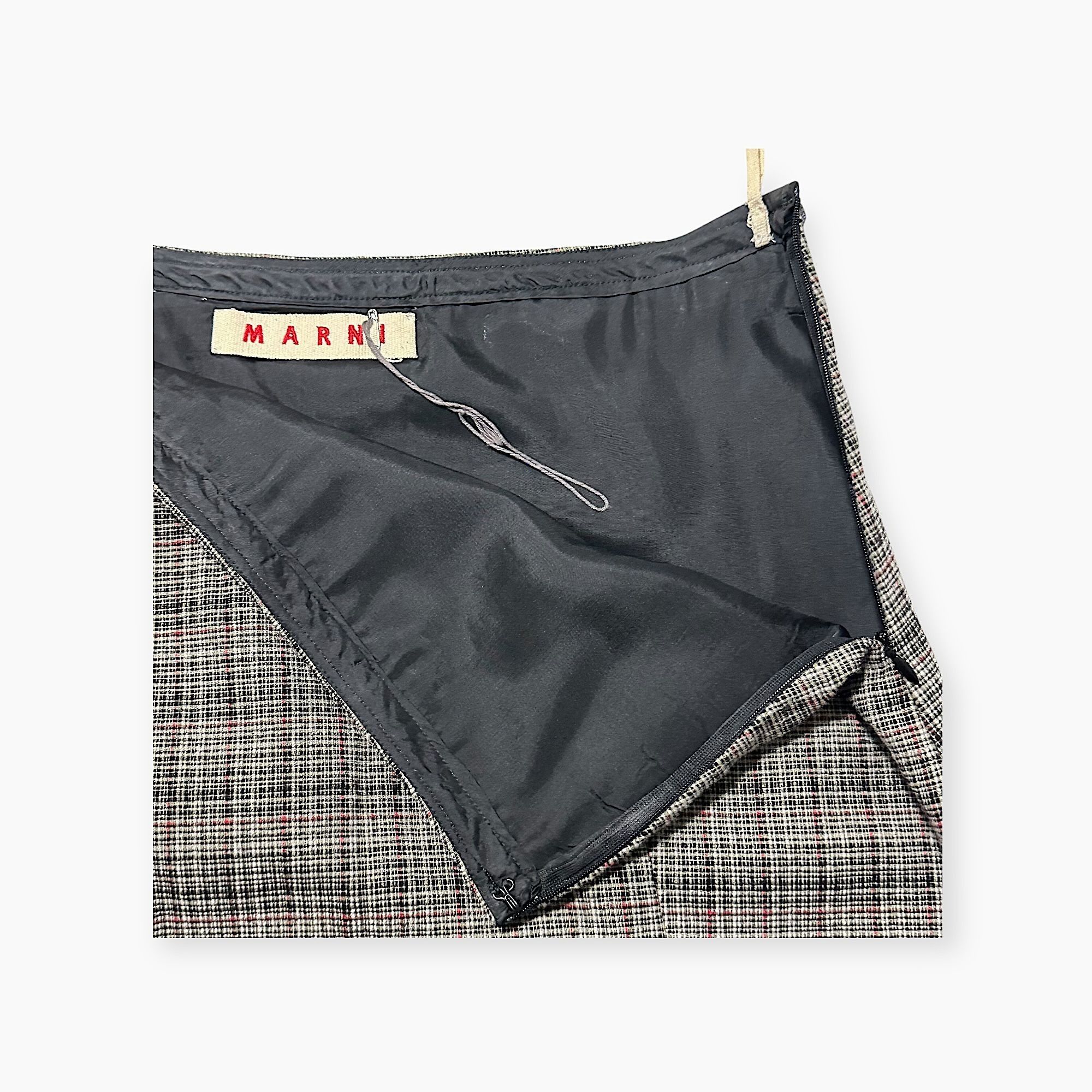 Marni Marni c.2010 Checked A‑Line Skirt IT42 Raw Hem Size 28" / US 6 / IT 42 - 8 Thumbnail
