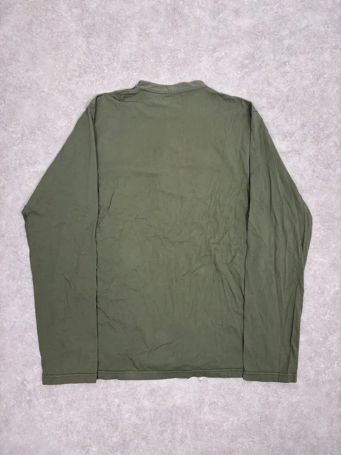agnes b. 2000s Agnes b Olive Ribbed Plastron Henley Longsleeve Size US M / EU 48-50 / 2 - 6 Thumbnail