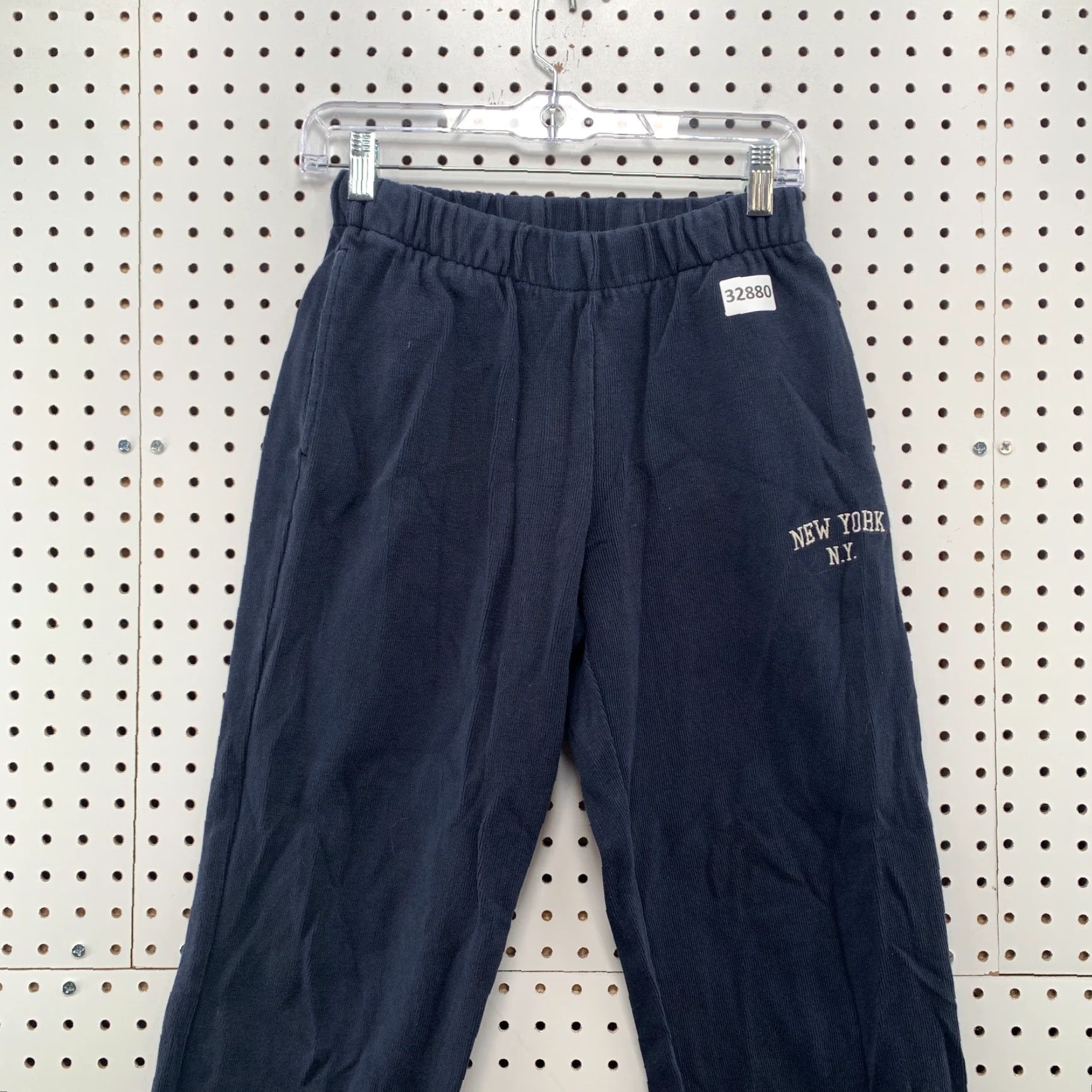 Vintage VINTAGE John Galt Sweatpants Womens One Size Navy Blue Fleece 25x28 NY NY Size 42" / US 20 - 7 Thumbnail