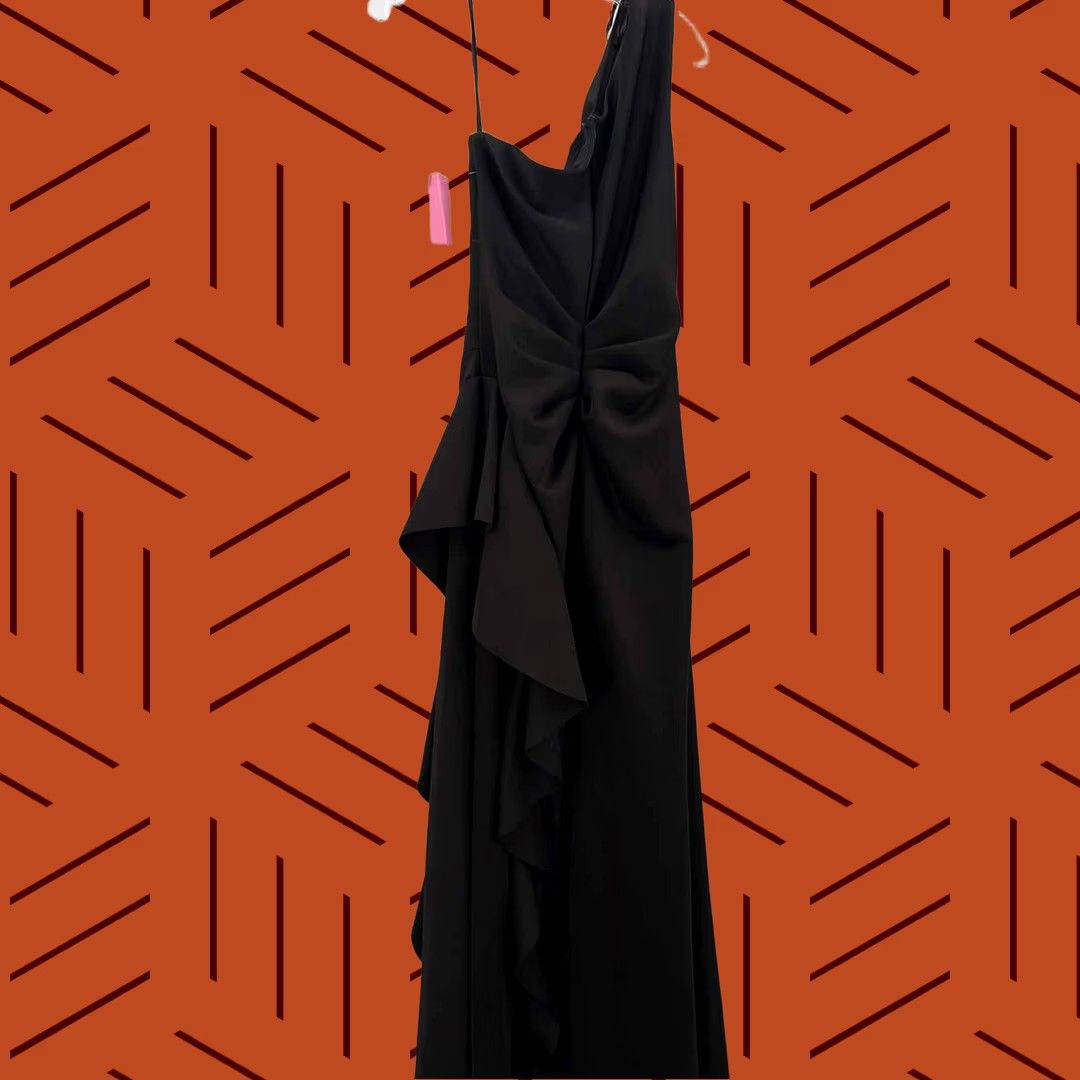 Vintage Pre-Owned XScape Black Size 10 One Shoulder Maxi Evening Gown Size L / US 10 / IT 46 - 1 Thumbnail