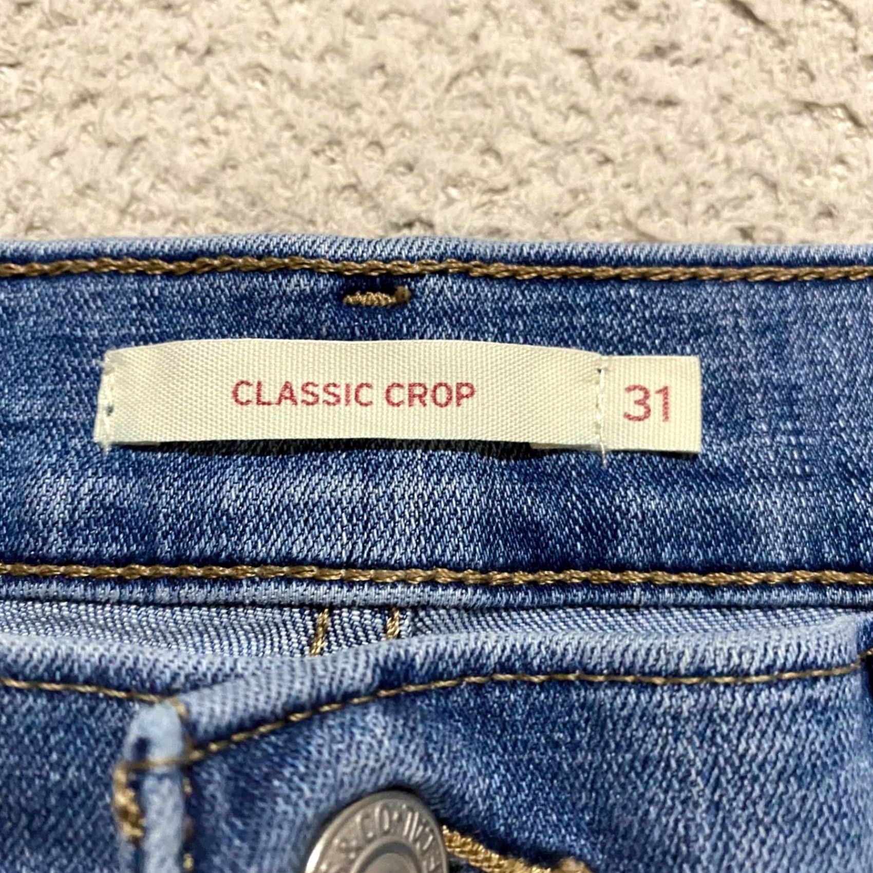 Levi's Levi's Jeans Blue Denim Medium Wash High Rise Cropped 31 Adult Women, 5-Pocket, Regular Fit, Cotton Spandex, Vintage: No Size 24" / US 00 / IT 34 - 4 Thumbnail