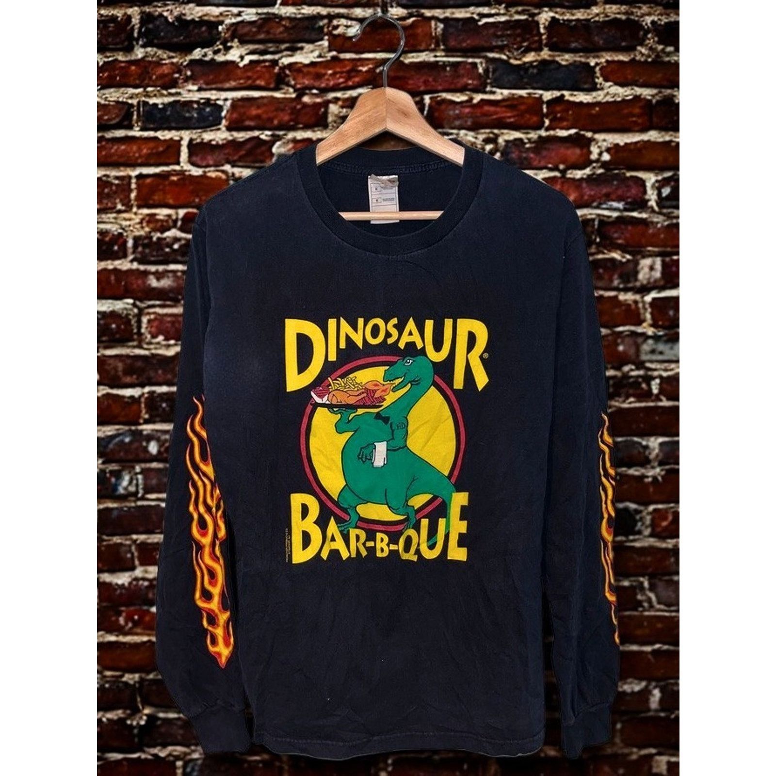 Fruit Of The Loom Dinosaur Bar-B-Que Flame Long Sleeve Shirt Sz. M Syracuse NY Size US M / EU 48-50 / 2 - 7 Thumbnail