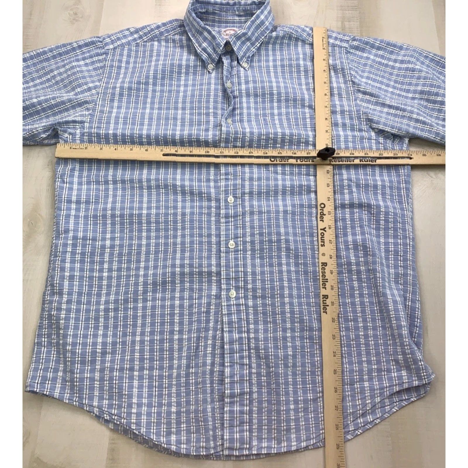 Brooks Brothers Brooks Brothers The Original Polo Shirt Cotton Plaid Blue Shirt Mens L Size US L / EU 52-54 / 3 - 2 Thumbnail