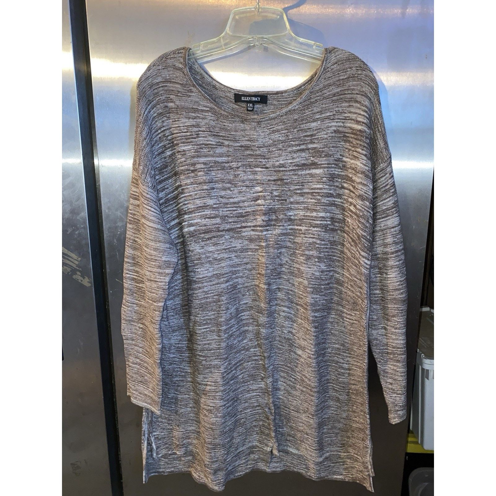 Ellen Tracy Ellen Tracy Sweater Grey/Brown Melange Knit XXL Size XXL / US 16-18 / IT 52-54 - 1 Thumbnail