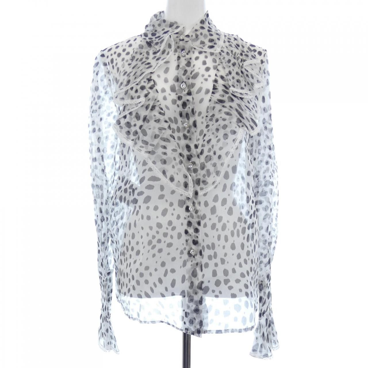 Miu Miu Miu Miu Miu Miu Silk Shirt Textile Dress Shirt MK1378 1UBD DUTY FREE for USA Size ONE SIZE - 1 Thumbnail