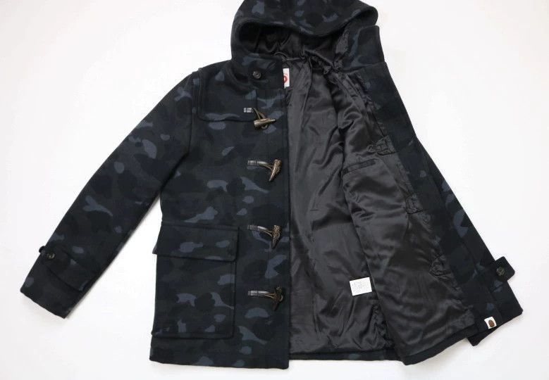 Bape Black Camouflage Hooded Toggle Coat Size US L / EU 52-54 / 3 - 2 Thumbnail