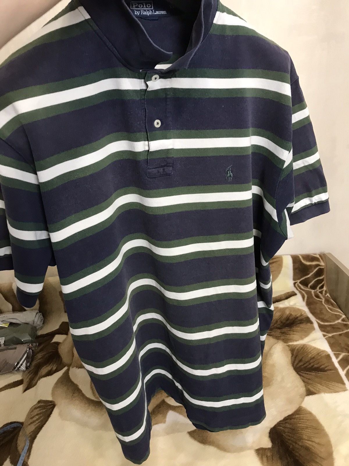 Polo Ralph Lauren 🔥 Ralph Lauren Faded Y2K Chief Keef Washed Polo Striped Size US XXL / EU 58 / 5 - 6 Thumbnail