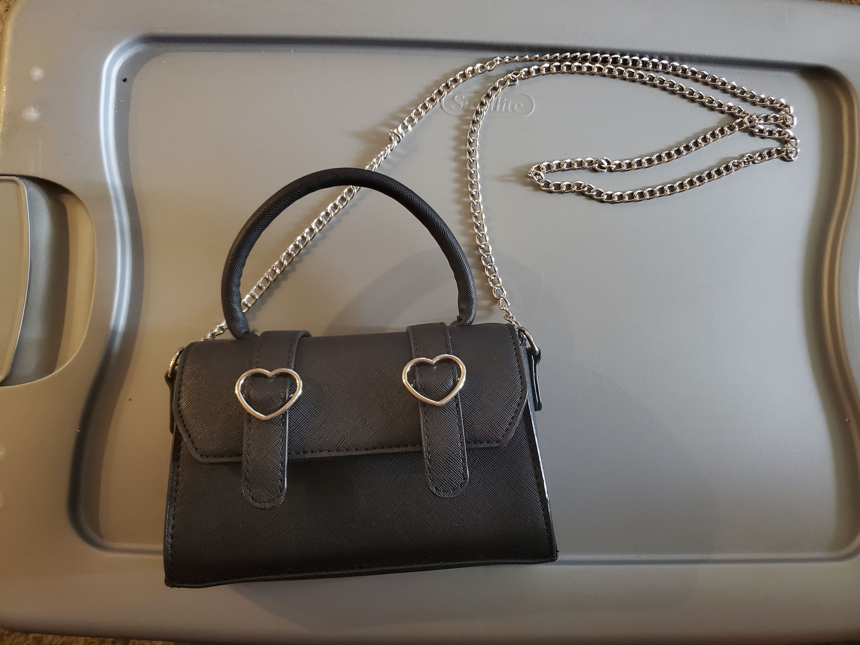 Other *NWOT* Black Vegan Leather Mini Handbag/Crossbody Purse Size ONE SIZE - 1 Thumbnail